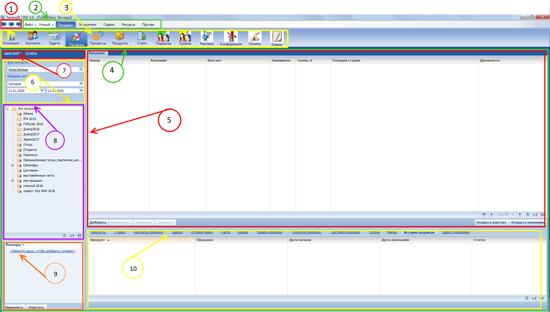 Terrasoft CRM > Основные элементы программы > Main.png